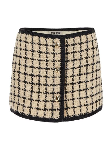 miu miu wool and leather skirt|mini miu skirts.